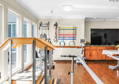 The rehab gym equipment at University Post Acute